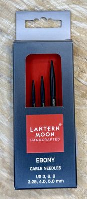 Ebony Cable Needles 3, 6, 8
