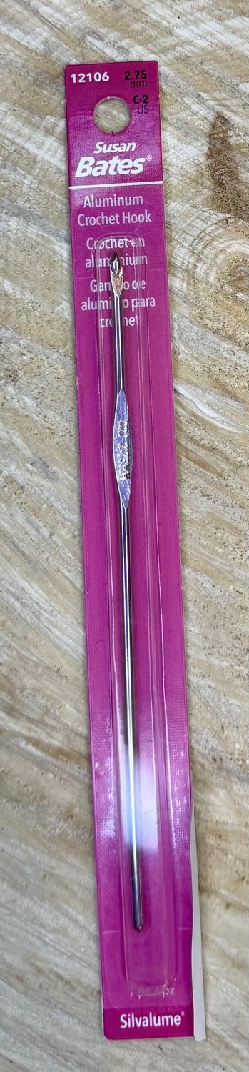 Silvalume - 6" Crochet Hook C (2.75mm)