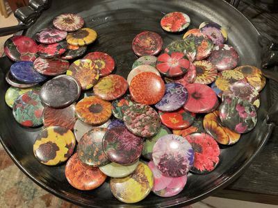 Recycled Flower Plant Pins 1.5 inch Lg