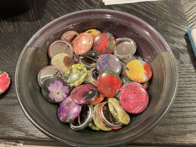 Recycled Flower Plant Pins 1 inch