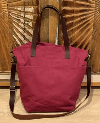 Canvas Crossbody Project Tote - Magenta