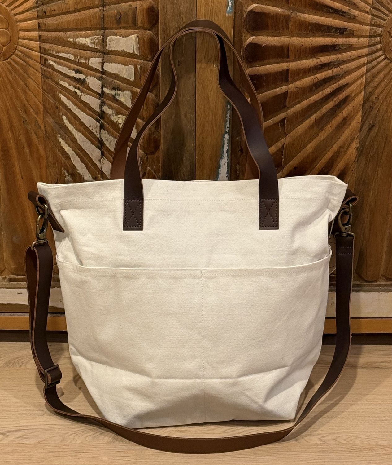 Canvas Crossbody Project Tote - Oyster