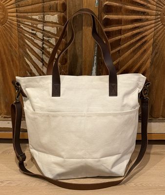 Canvas Crossbody Project Tote - Oyster