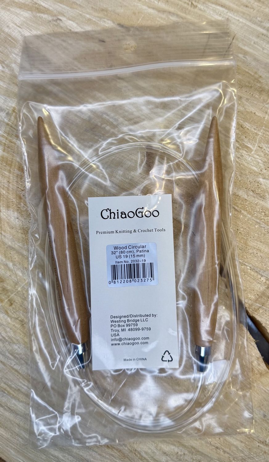 Bamboo Circular 32” US 19
