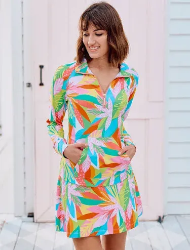 Mary Square Half Zip Top Get Tropical