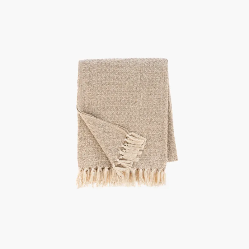 GANZ Marbled Tan Woven Throw