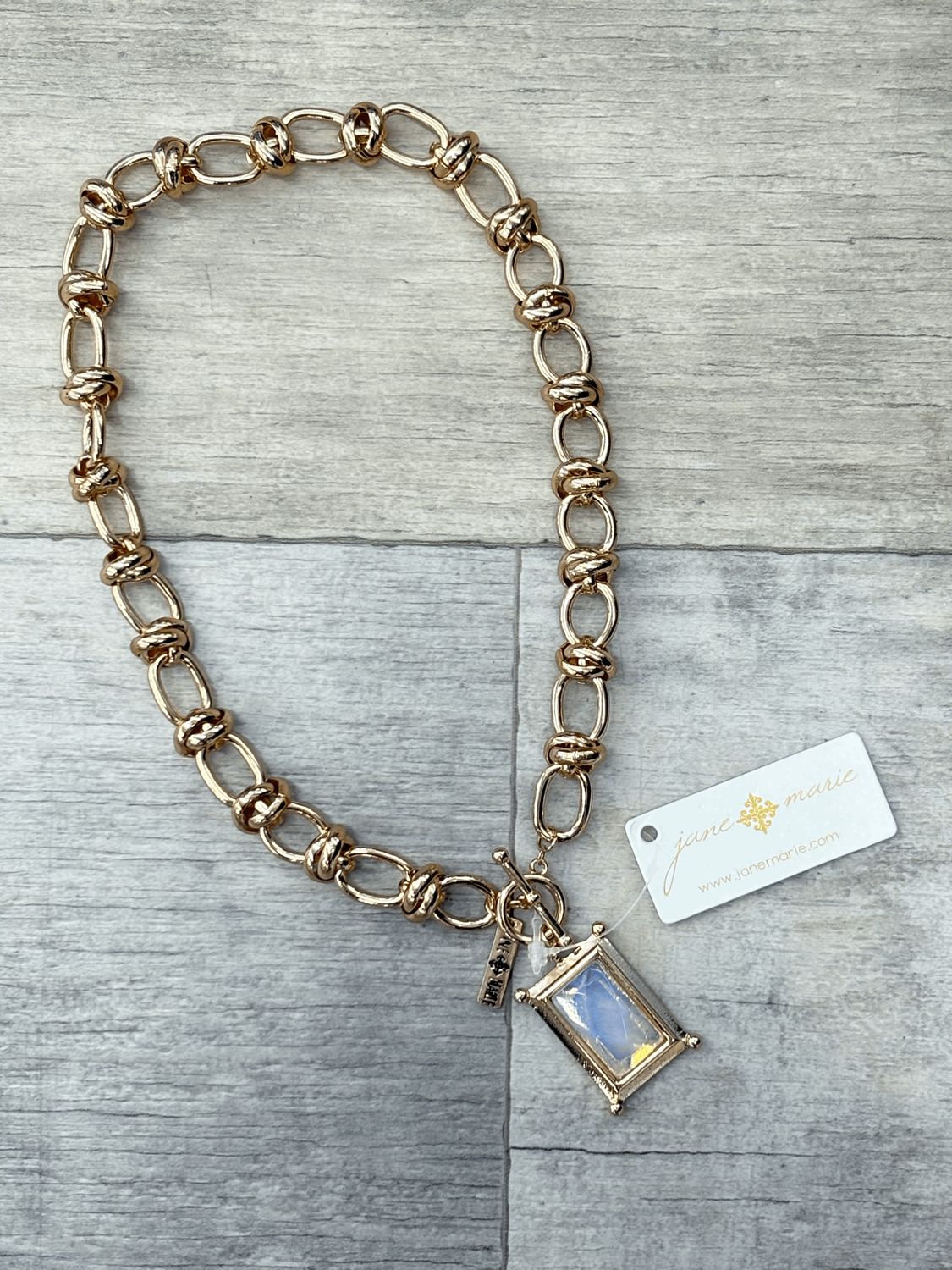 Jane Marie Gold Link Toggle Necklace