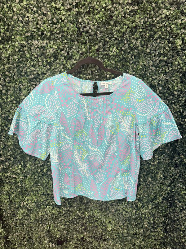 Mary Square Jane Mango Mosaic Blue Top