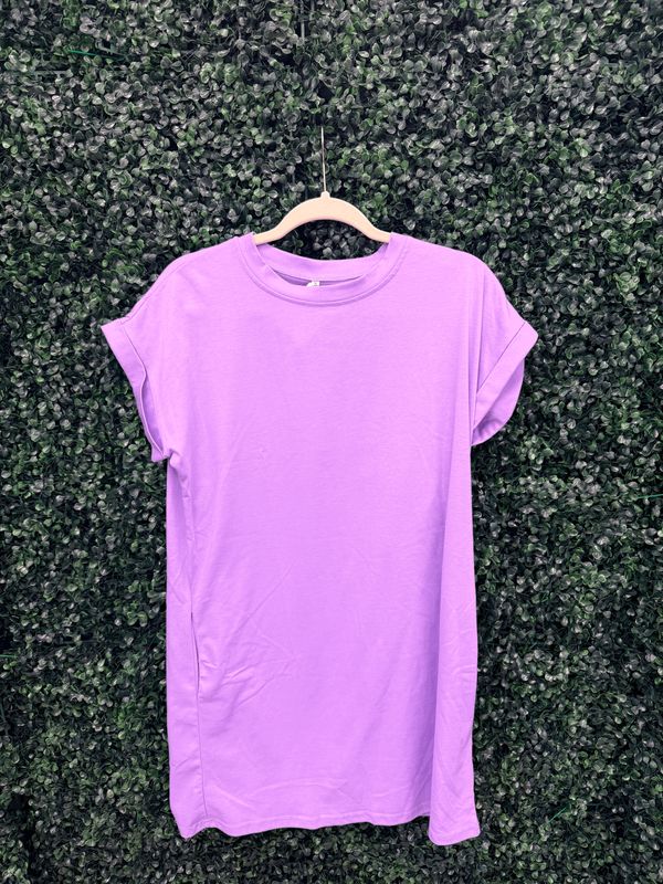 T Shirt Dress Folded Sleeve