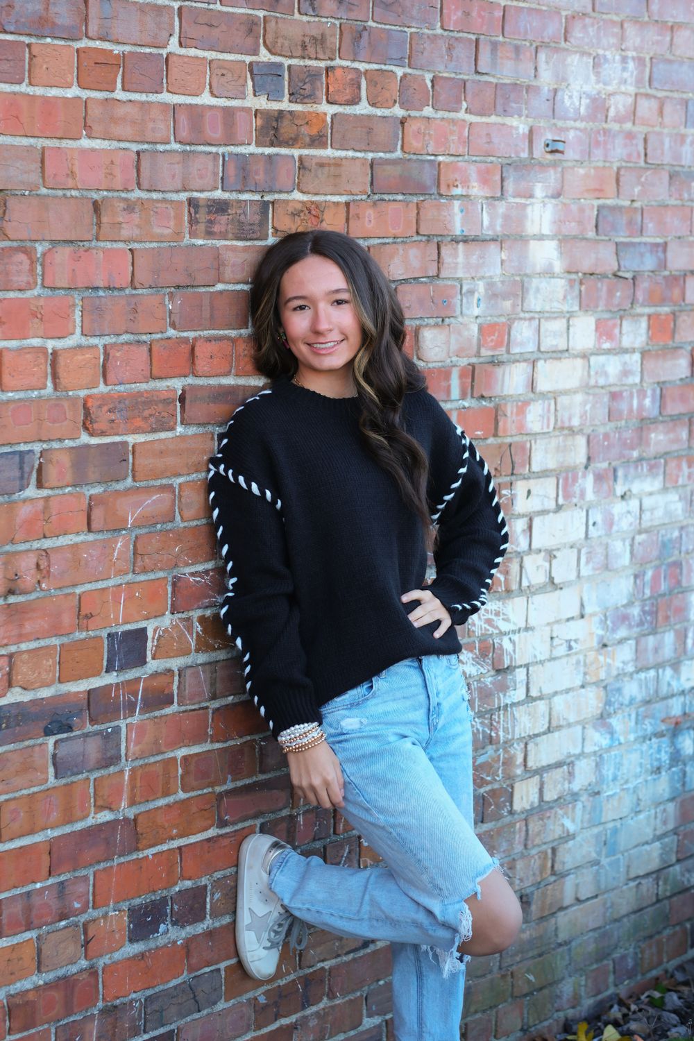 Round Neck Stitch Design Sweater