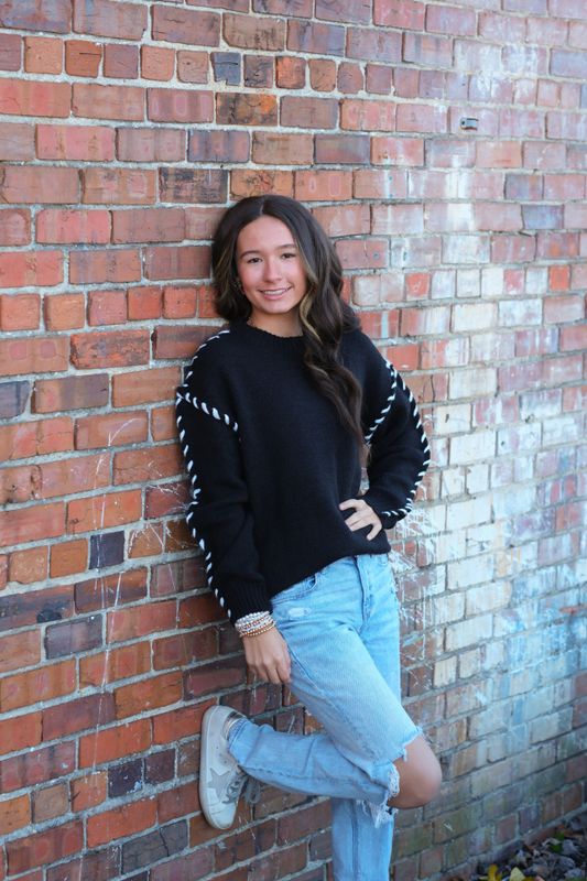 Round Neck Stitch Design Sweater