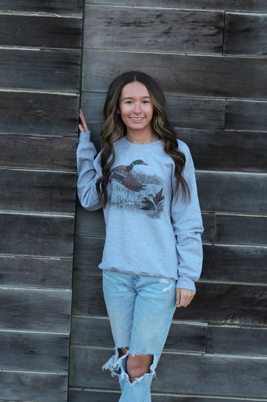 Retro Duck Sweatshirt Grey