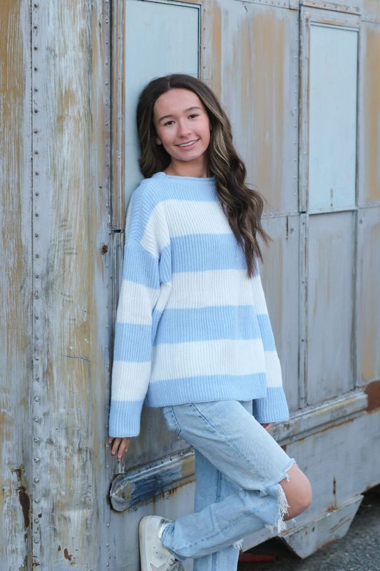 Blue Crew-neck Sweater