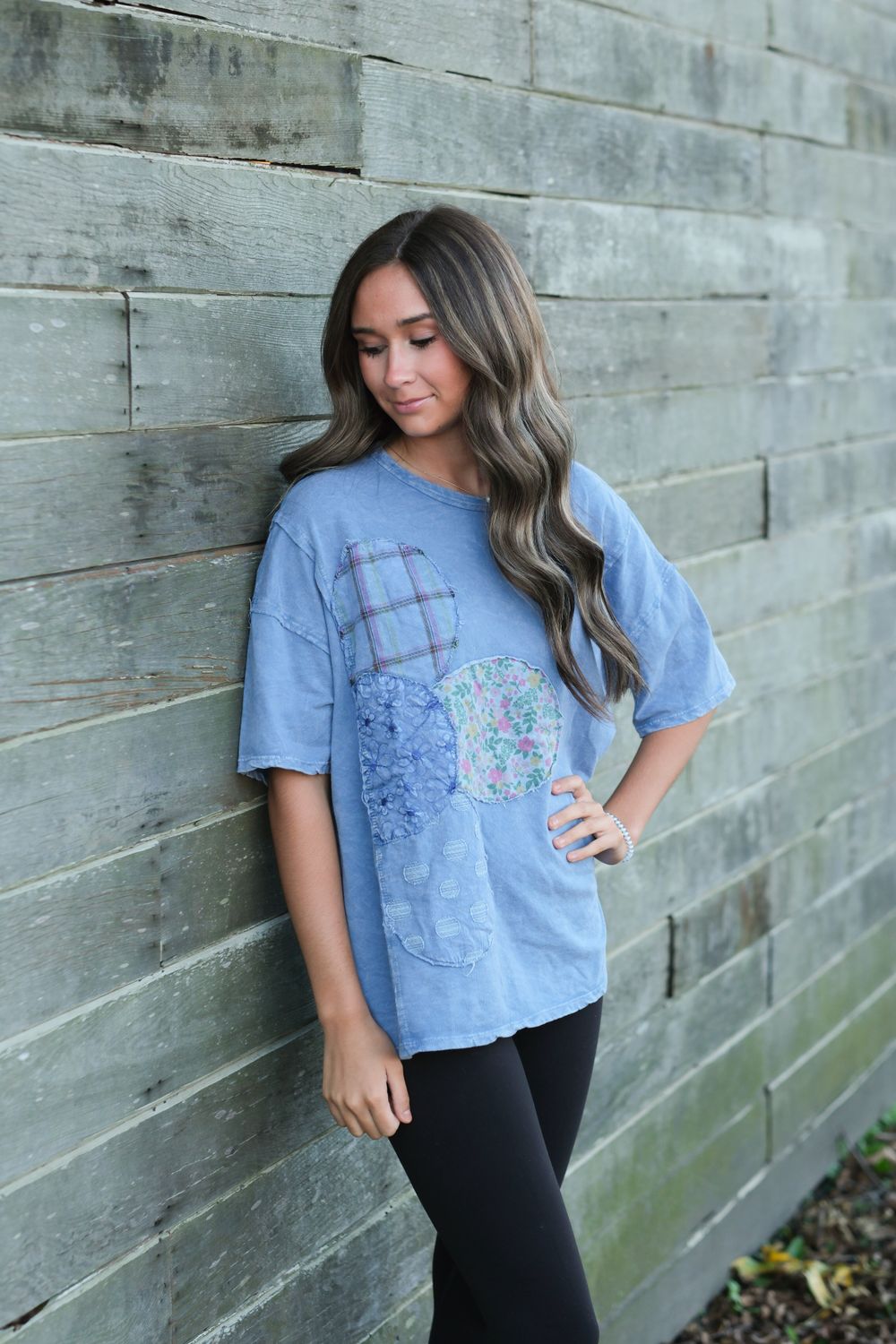 J Her Patched Flower Top