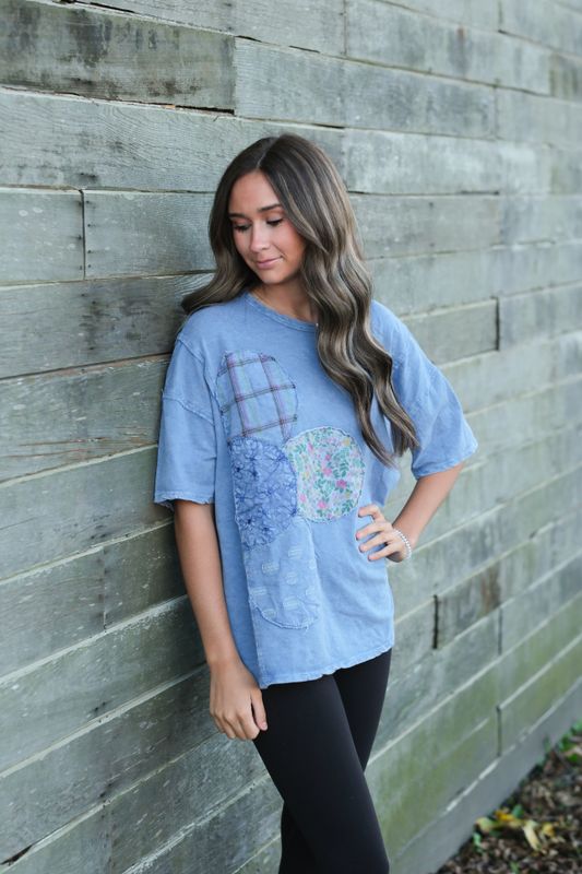 J Her Patched Flower Top