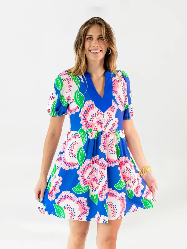 Mary Square Petal Tango Blue Catalina Dress