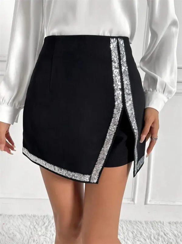 Beaded Patchwork Slit sqirt