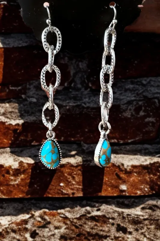 Linked in Turquoise Earrings