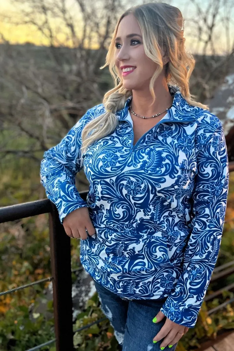 Tailgate Party Pullover, Size: S, Colour: Blue &amp; White