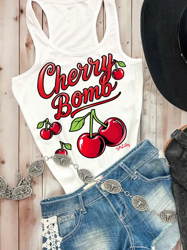 Cherry Bomb Pinup Graphic Scoop Neck Tank