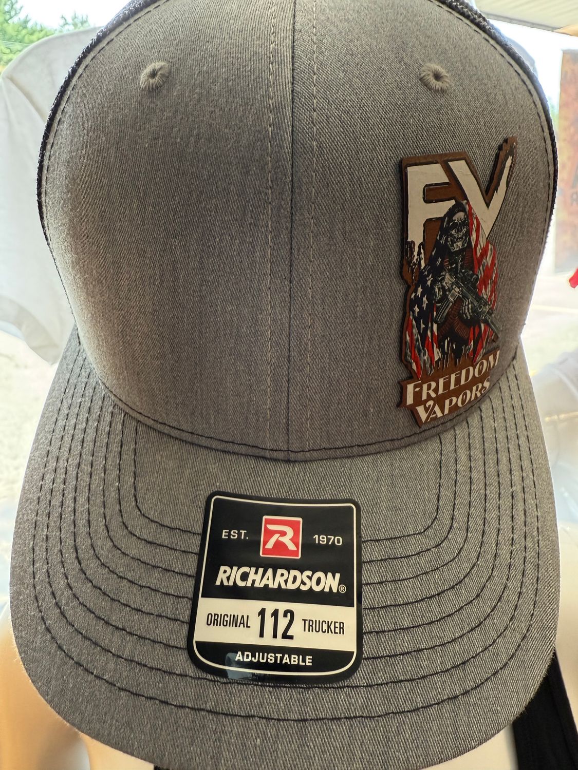 Freedom Vapors Baseball Hats, Color: Gray and Black