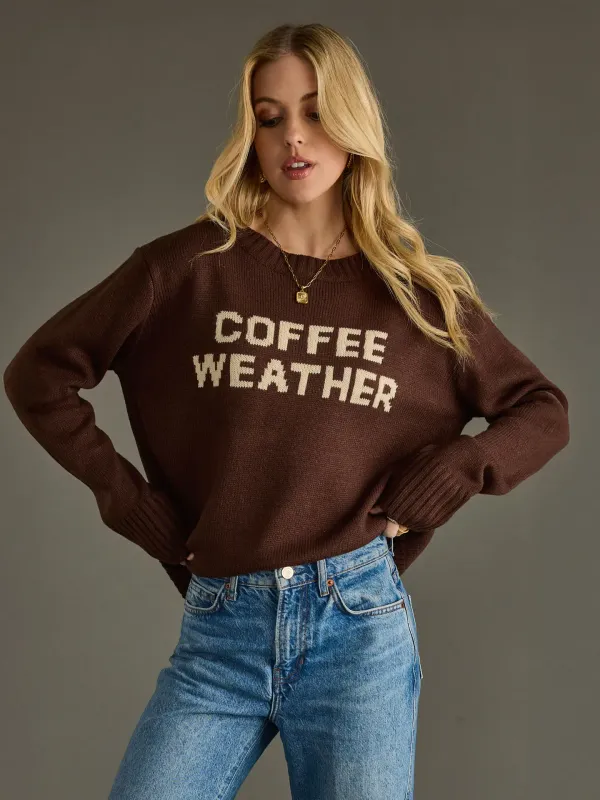 Dk. Brown Coffee Weather Sweater - Beige