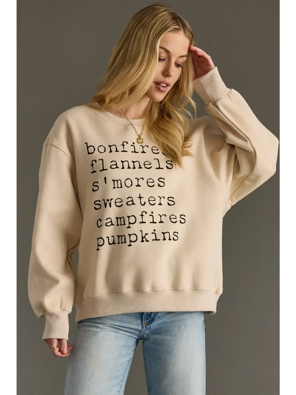 Beige Bonfires Sweatshirt