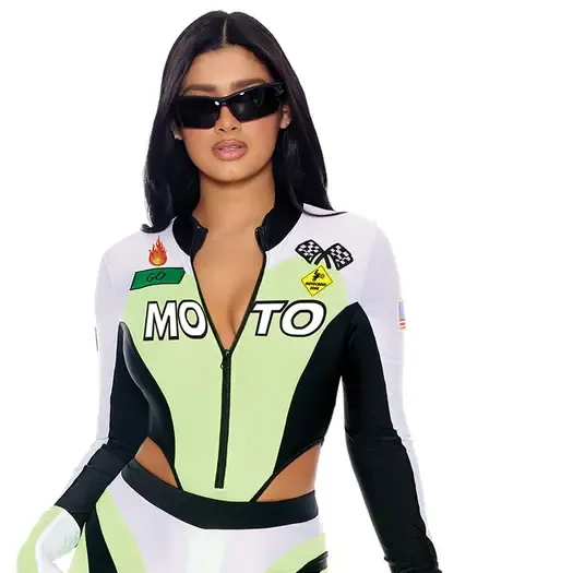 Green Light Go Sexy Motocross Racer Costume