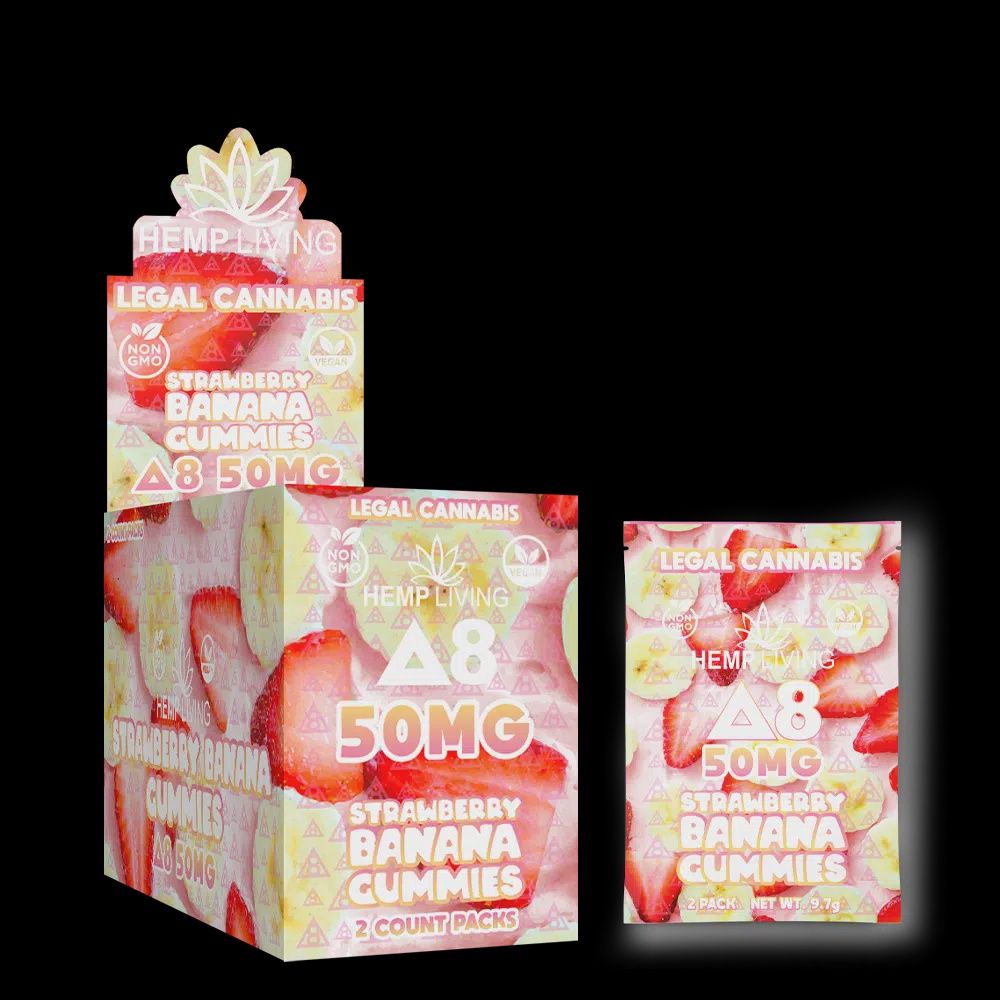 Hemp Living Pure Delta 8 Gummies 2pk, Flavor: Strawberry Banana