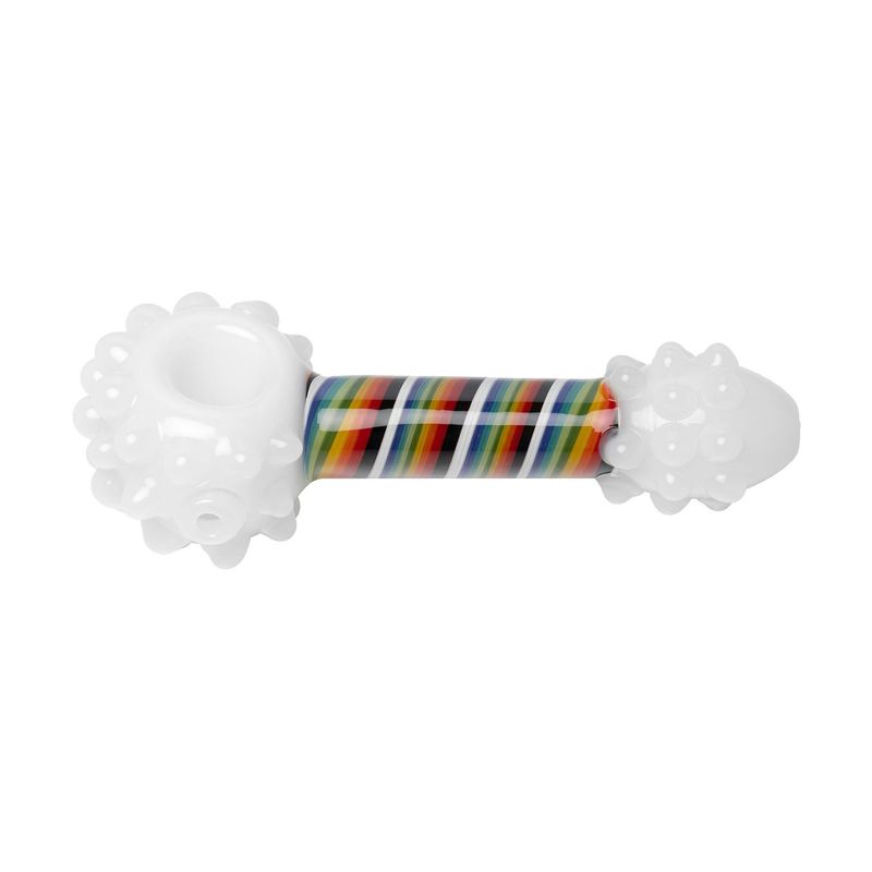 Rainbow Spoon Pipe - White / Rainbow
