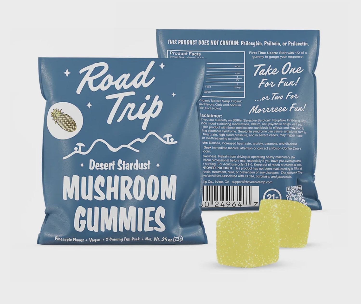 Road Trip Gummies 2 packs, Flavor: Pineapple