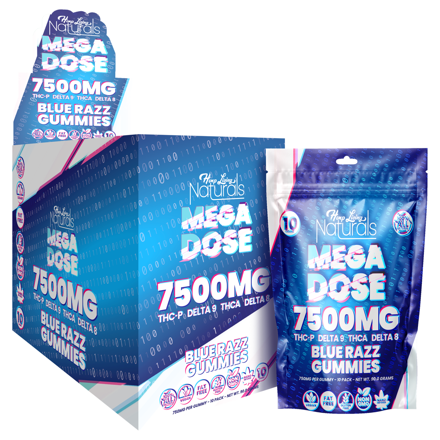 Hemp Living Naturals - Mega Dose - 10ct