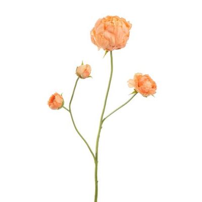 Pioenroos zalm 66 cm - zijden bloem
