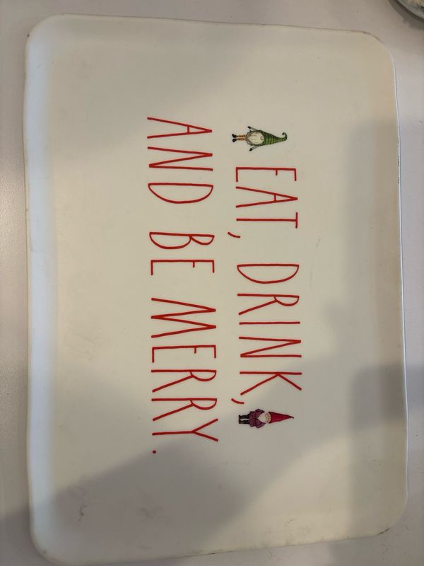 Rae Dunn tray Eat, Drink, And Be Merry