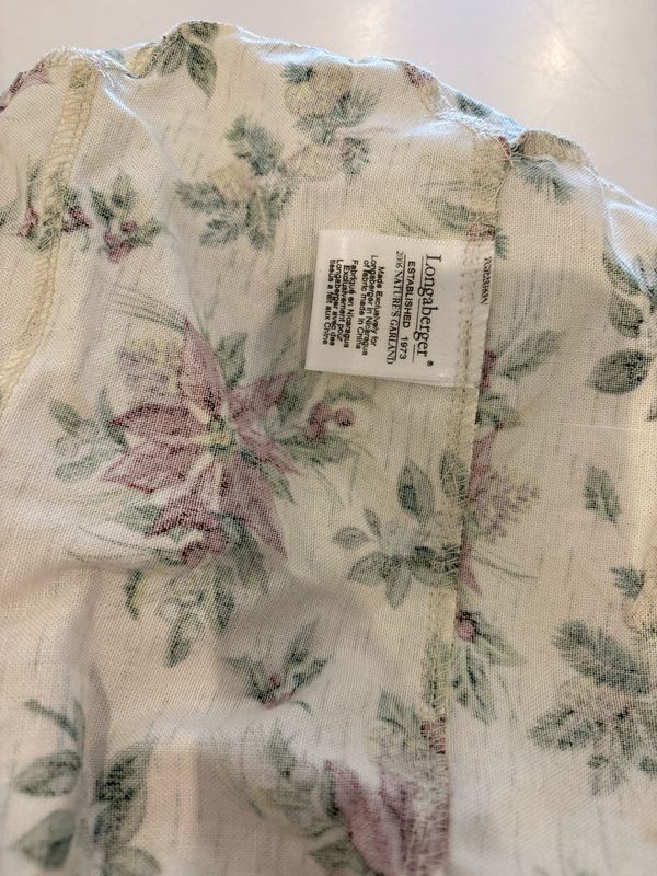 Longaberger Poinsettia Basket Liner