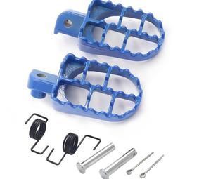 Footpegs-serrated blue