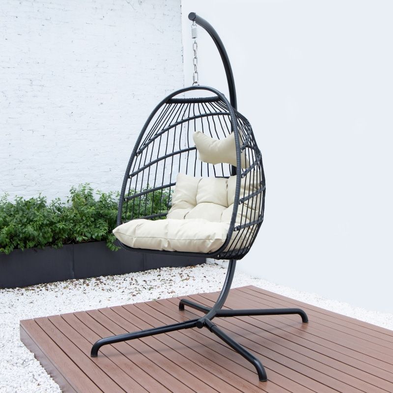 Foldable Single Floating Egg Chair with Stand