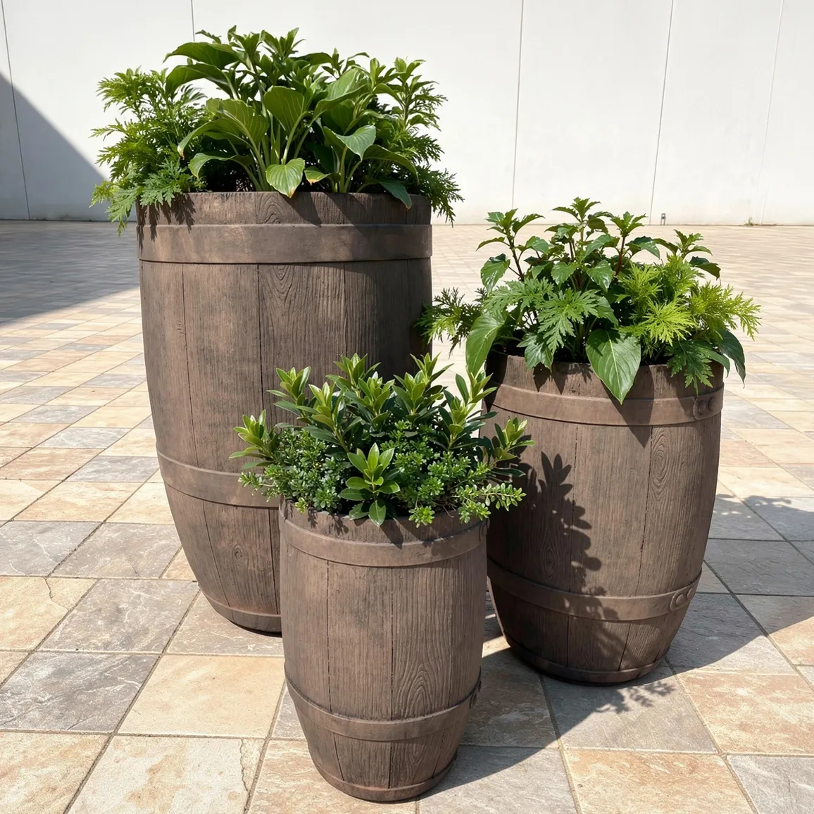 Rustic Barrel Fibre Clay Pots