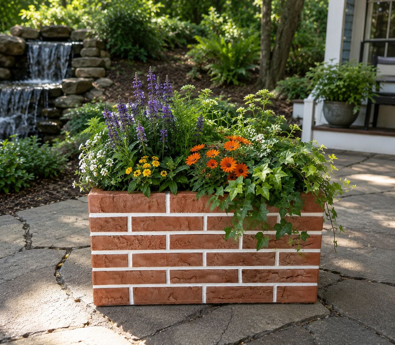 Rectangular Brick Fiber Clay Planter