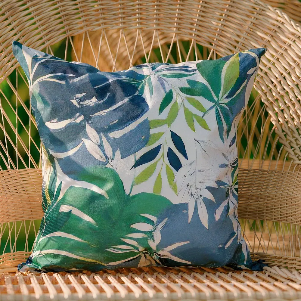 Colorful Tropical Leaves Pillow