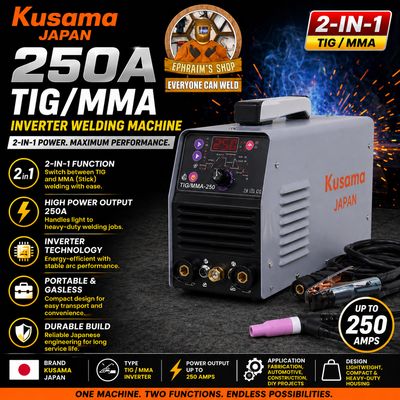 Kusama Japan 2n1 TIG/MMA Inverter Welding Machine (250amps)