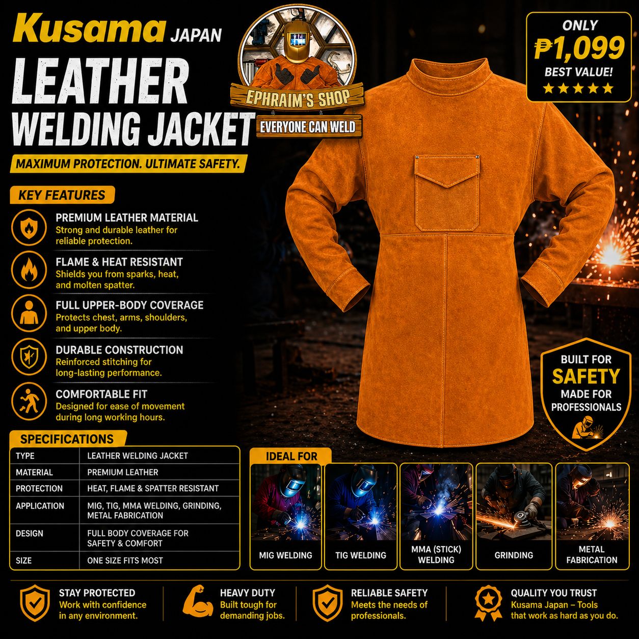 Leather Welding Jacket