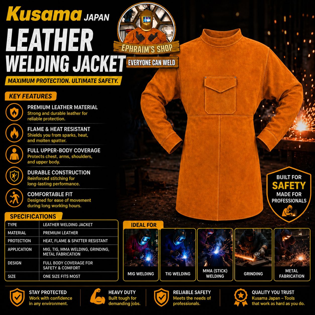 Leather Welding Jacket - Welding Safety Gear Philippines Leather Welding Jacket - Welding Safety Gear Philippines