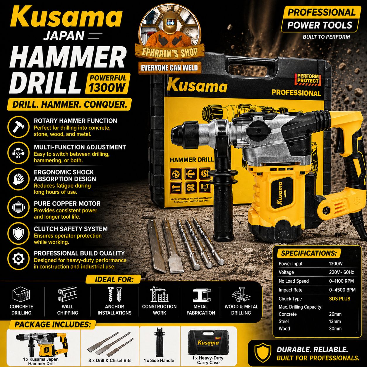 Kusama Japan Professional Hammer Drill