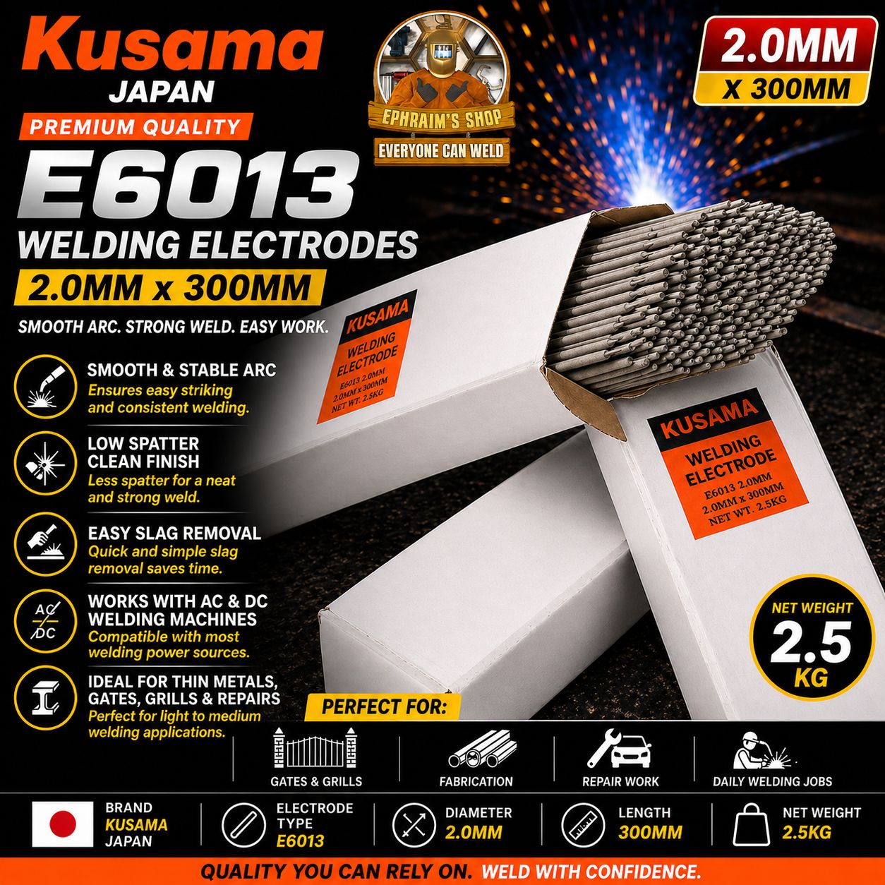 Kusama E6013 2.0mm Welding Electrode