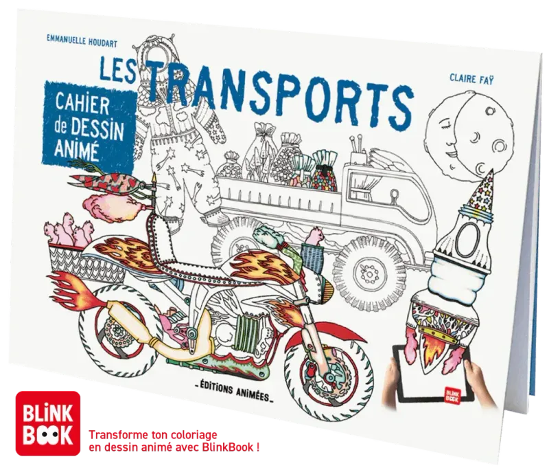 Cahier de dessin animé "les transports" - Editions animées