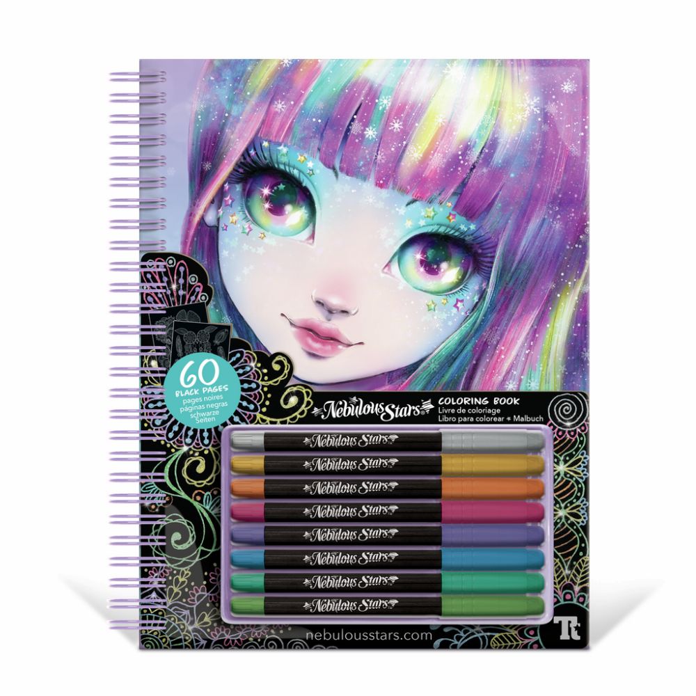 Cahier de coloriage à pages noires - Isadora NEBULOUS
