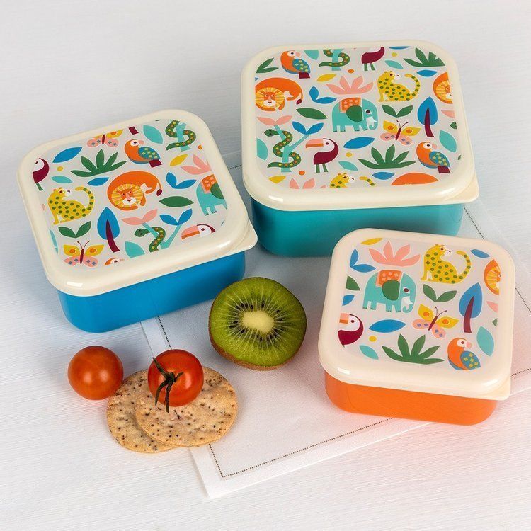 Set de 3 boîtes à goûter gigognes "Wild wonders" - Rex London