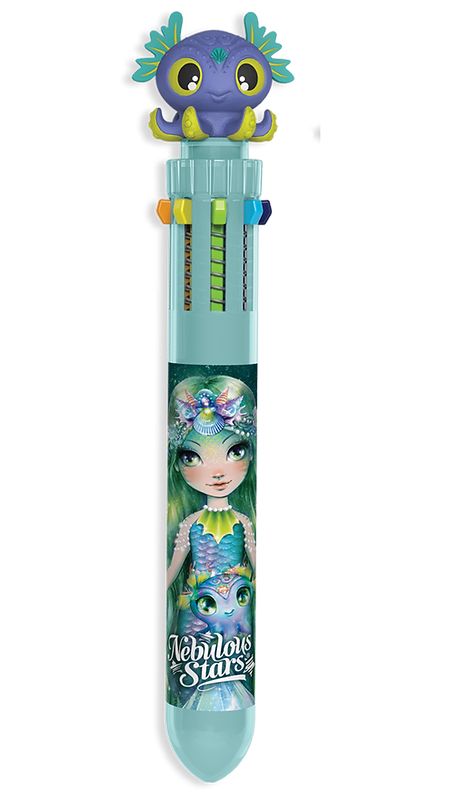 Stylo bille 10 couleurs bleu - NEBULOUS