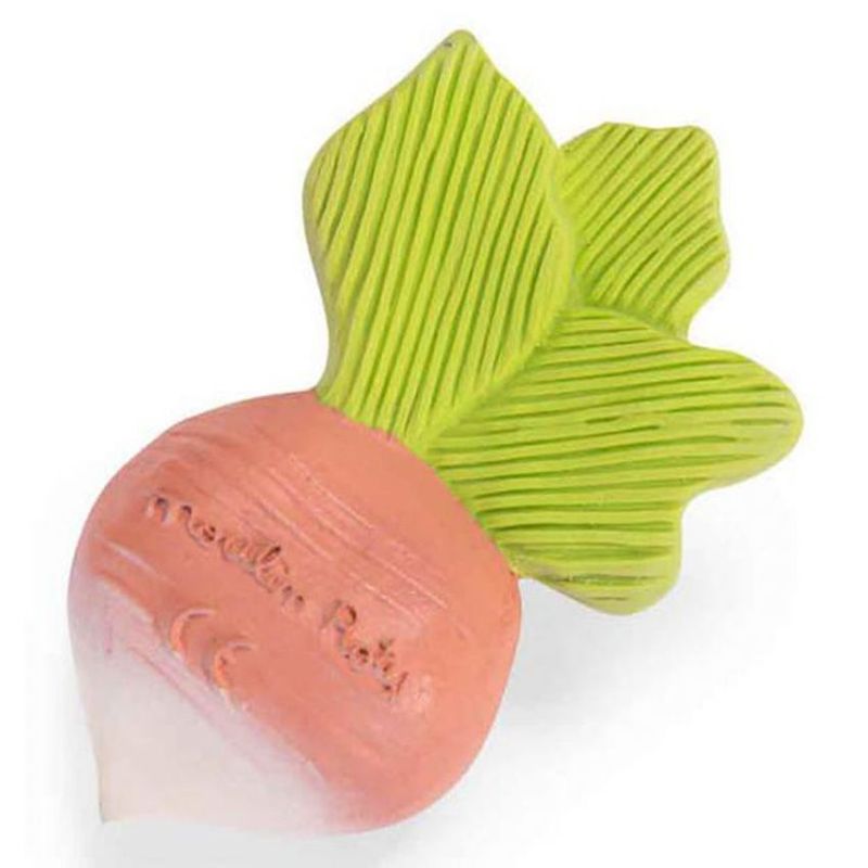 Anneau de dentition caoutchouc radis -  Anneau de dentition caoutchouc radis - "Trois petits lapins" - Moulin Roty